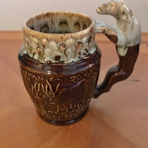 Vintage Rockingham Harker Ceramic Collectible Hunting Dog Mug